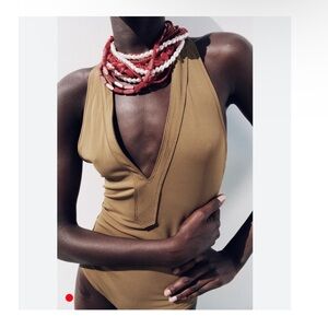 Zara beaded pearl necklace